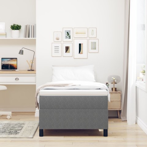 ŁÓŻKO KONTYNENTALNE JASNOSZARY 80X200CM Z MATERIAŁU SZTRUKSOWEGO
