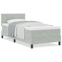 ŁÓŻKO BOX SPRING Z MATERACEM JASNOSZARY 90X200CM AKSAMIT