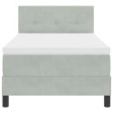 ŁÓŻKO BOX SPRING Z MATERACEM JASNOSZARY 90X200CM AKSAMIT