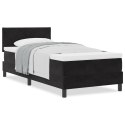 ŁÓŻKO TYPU BOX SPRING Z MATERACEM CZARNE POJEDYNCZE AKSAMITNE