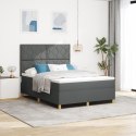 ŁÓŻKO BOXSPRING Z MATERACEM CIEMNOSZARY 140X200CM TKANINA