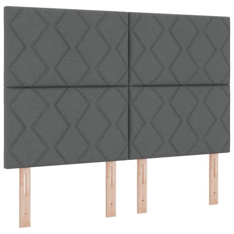 ŁÓŻKO BOXSPRING Z MATERACEM CIEMNOSZARY 140X200CM TKANINA