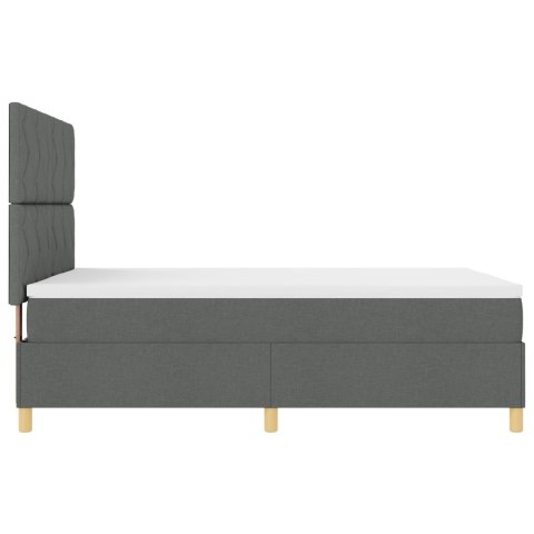 ŁÓŻKO BOXSPRING Z MATERACEM CIEMNOSZARY 140X200CM TKANINA