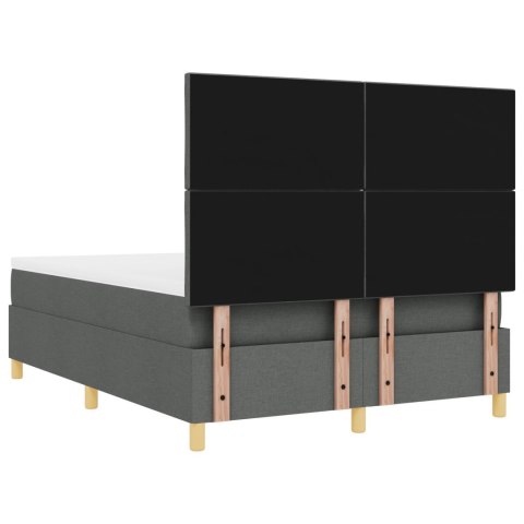 ŁÓŻKO BOXSPRING Z MATERACEM CIEMNOSZARY 140X200CM TKANINA