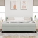 ŁÓŻKO BOX SPRING Z MATERACEM JASNOSZARY 200X200CM AKSAMIT