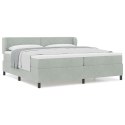 ŁÓŻKO BOX SPRING Z MATERACEM JASNOSZARY 200X200CM AKSAMIT