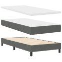 ŁÓŻKO Z POJEMNIKIEM Z MATERACEM CIEMNOSZARY 90X200CM TKANINA WEZGŁOWIE Z WZOREM LINII CIEMNOSZARE 90CM TKANINA