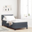 ŁÓŻKO BOX SPRING Z MATERACEM SZARE 90X200CM AKSAMITNE