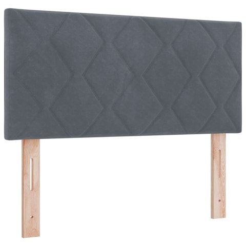 ŁÓŻKO BOX SPRING Z MATERACEM SZARE 90X200CM AKSAMITNE