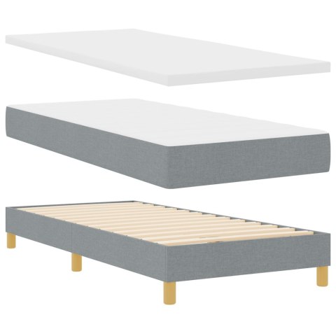 ŁÓŻKO NA STELAŻU Z MATERACEM JASNOSZARY 90X200CM MATERIAŁ WEZGŁOWIE Z DESIGNEM ROMBÓW JASNOSZARY 90CM MATERIAŁ