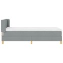 ŁÓŻKO NA STELAŻU Z MATERACEM JASNOSZARY 90X200CM MATERIAŁ WEZGŁOWIE Z DESIGNEM ROMBÓW JASNOSZARY 90CM MATERIAŁ