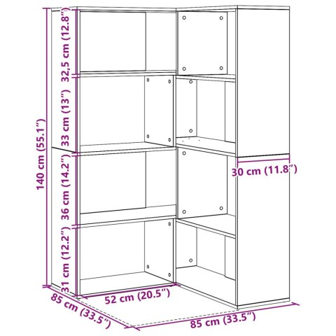 SZAFKA NAROŻNA CZARNY DĄB 140X30X140CM