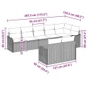 8-CZĘŚCIOWY ZESTAW SOFY OGRODOWEJ Z PODUSZKAMI SZARO-POLIRATTANOWEJ 2-OSOBOWA SOFA OGRODOWA Z PODUSZKAMI SZARO-PO
