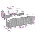 9-CZĘŚCIOWY ZESTAW SOF OGRODOWYCH Z PODUSZKAMI CZARNY POLIRATTAN SOFA OGRODOWA 2-OSOBOWA Z PODUSZKAMI CZARNY POLI
