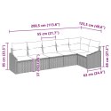 ZESTAW 6-CZĘŚCIOWY SOF OGRODOWYCH Z PODUSZKAMI CZARNY RATTAN