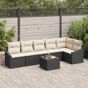 ZESTAW SOFY OGRODOWEJ 6-CZĘŚCIOWY Z PODUSZKAMI BRĄZOWY POLIRATTAN