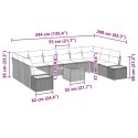 11 CZĘŚCIOWY ZESTAW SOFY OGRODOWEJ Z PODUSZKAMI BEŻOWY POLI RATTAN AKACJA