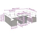 10-CZĘŚCIOWY ZESTAW SOFA OGRODOWA Z PODUSZKAMI JASNOSZARY POLIRATTAN