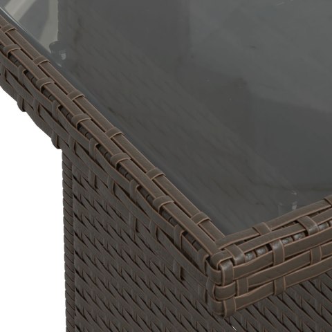 VidaXL Zestaw kanap ogrodowych z poduszkami w brązowym rattanie poli, 11 elementów