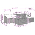 ZESTAW OGRODOWY 6-CZĘŚCIOWY Z PODUSZKAMI SZARY POLIRATTAN
