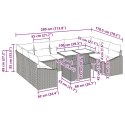 10-CZĘŚCIOWY ZESTAW SOF OGRODOWYCH Z PODUSZKAMI SZARY POLIRATTAN
