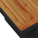 8-CZĘŚCIOWY ZESTAW SOF Z PODUSZKAMI CZARNY RATTANOWY ACACIA DWUMIEJSCOWA SOFA OGRODOWA Z PODUSZKAMI CZARNA RATTAN