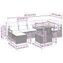 8-ELEMENTOWY ZESTAW SOF OGRODOWYCH Z PODUSZKAMI BEŻOWY POLI RATTAN AKACJA SOFA OGRODOWA 2-OSOBOWA Z PODUSZKAMI BE