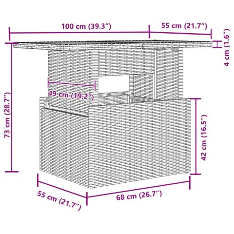 5-CZĘŚCIOWY ZESTAW JADALNY DO OGRODU Z PODUSZKAMI BEŻOWY POLI RATTAN AKACJA