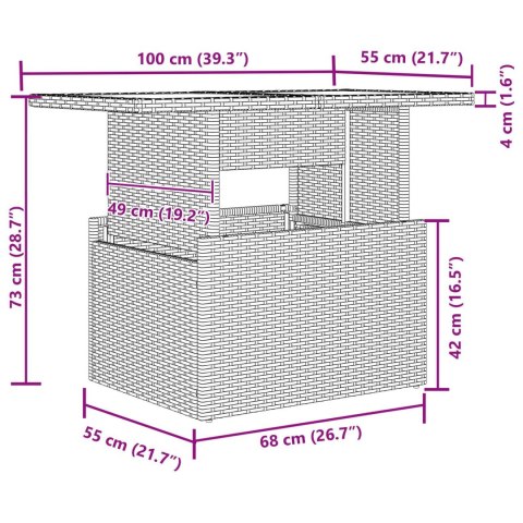 9-CZĘŚCIOWY ZESTAW JADALNY DO OGRODU Z PODUSZKAMI BEŻOWY POLIRATTAN AKACJA