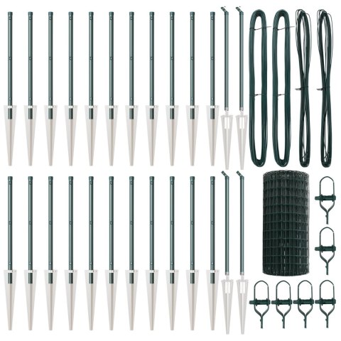 EURO FENCE Z 13 KOLCAMI 0.6X50M ZE STALI OCYNKOWANEJ ZIELONY