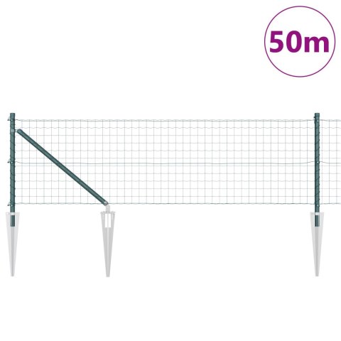 EURO FENCE Z 13 KOLCAMI 0.6X50M ZE STALI OCYNKOWANEJ ZIELONY