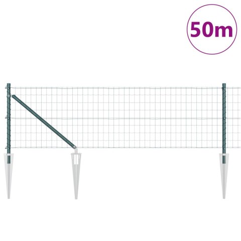 EURO FENCE Z 13 OSTRYMI SŁUPKAMI 0.4X50M STAL OCYNKOWANA ZIELONA