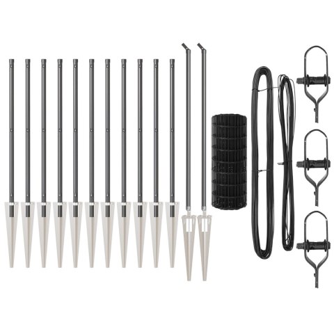 EURO FENCE SZARY ZESTAW 2 SZARY METALOWY 25X 1M WYTRZYMAŁY