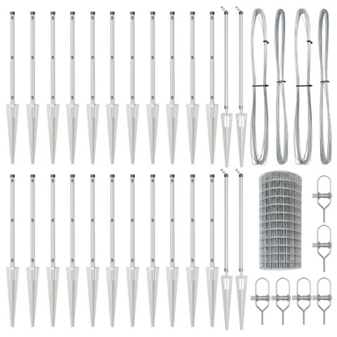 EURO FENCE Z 13 PALAMI Z KOLCAMI 0.6X50M ZE STALI OCYNKOWANEJ