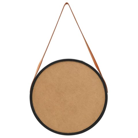 LUSTRO ŚCIENNE NA PASKU 50CM CZARNE