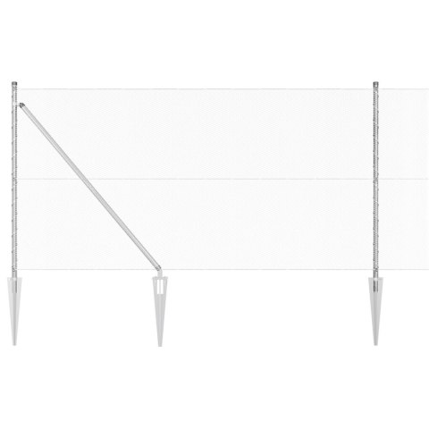 PŁOT SZEŚCIOKĄTNY 1X50M STAL OCYNKOWANA SŁUPKI PŁOTOWE Z KOLCEM 13 SZT. Ø32MM 120CM STAL OCYNKOWANA