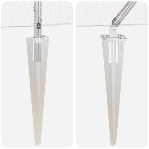 PŁOT SZEŚCIOKĄTNY 1X50M STAL OCYNKOWANA SŁUPKI PŁOTOWE Z KOLCEM 13 SZT. Ø32MM 120CM STAL OCYNKOWANA