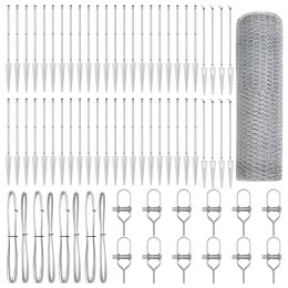 PŁOT HEKSAGONALNY 1X100M STAL OCYNKOWANA SŁUPKI PŁOTOWE Z KOLCEM 13 SZTUK Ø32MM 120CM STAL OCYNKOWANA