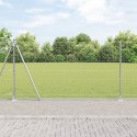 PŁOT HEKSAGONALNY 1.2X10M STAL OCYNKOWANA SŁUPKI DO PŁOTU Z PODSTAWAMI 7 SZT. Ø32MM 68.5CM STAL OCYNKOWANA