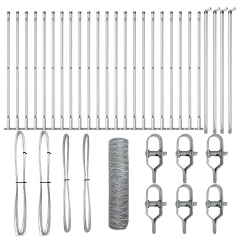 OGRODZENIE SZEŚCIOKĄTNE 0,8X50M STAL OCYNKOWANA + SŁUPKI I SIATKA TRWAŁE