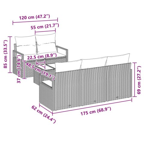 ZESTAW SZEŚCIOCZĘŚCIOWY_SOF_OGRODOWYCH_Z_PODUSZKAMI_SZARY_POLIRATTAN ZESTAW DWUOSOBOWY_SOF_OGRODOWYCH_Z_SCHOWKIEM_I_PODUSZKAMI_