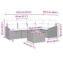 ZESTAW JADALNIANY OGRODOWY 6-ELEMENTOWY Z PODUSZKAMI BEŻOWY Z POLIRATTANU