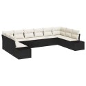 ZESTAW SOFY OGRODOWEJ Z PODUCHAMI CZARNY POLIRATTAN