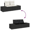 ZESTAW MEBLI OGRODOWYCH 7-CZĘŚCIOWY Z PODUSZKAMI W CZARNYM POLIRATTANIE