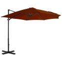 WISZĄCY PARASOL ZE SŁUPKIEM ALUMINIOWYM TERAKOTOWY 300CM