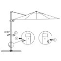 WISZĄCY PARASOL ZE SŁUPKIEM ALUMINIOWYM TERAKOTOWY 300CM