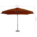 WISZĄCY PARASOL ZE SŁUPKIEM ALUMINIOWYM TERAKOTOWY 300CM