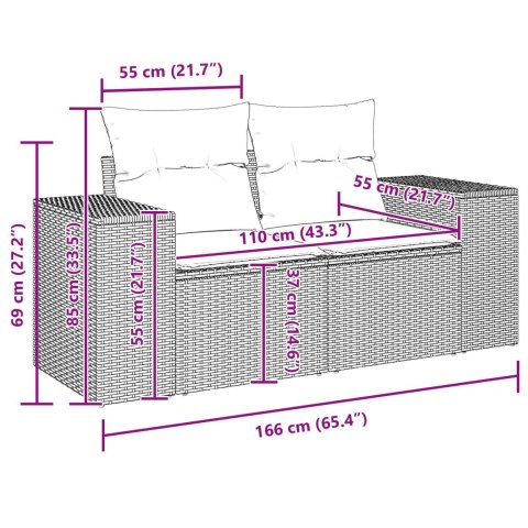 9-ELEMENTOWY ZESTAW SOF OGRODOWYCH Z PODUSZKAMI CZARNY POLIRATTAN AKACJA 3-ELEMENTOWY ZESTAW DO JADALNI NA ŚWIEŻY
