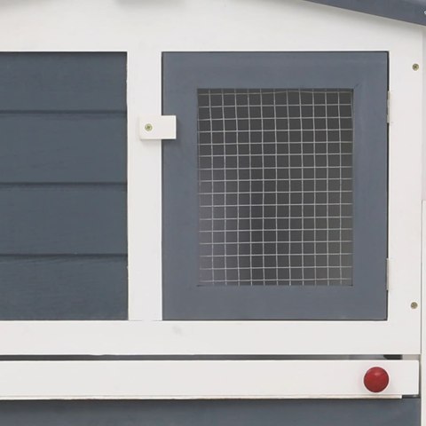 DUŻA KLATKA DLA KRÓLIKÓW SZARO-BIAŁA 204X45X85CM DREWNO