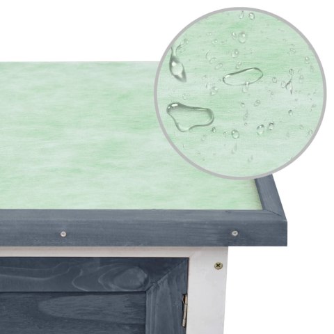 KLATKA DLA KRÓLIKA 1 POZIOM SZARA DREWNIANA